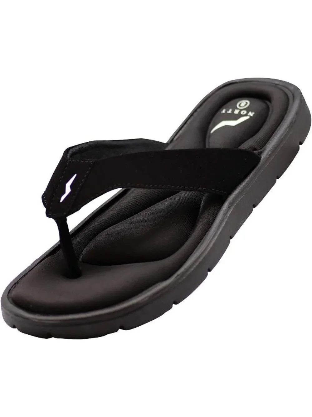 Men's Black Flip Flop Memory Foam Foot Bed Comfort Casual Sandal Slip On Shoes